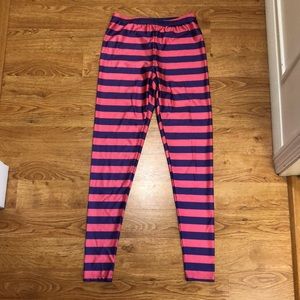 HDE Pink and Purple Striped Leggings